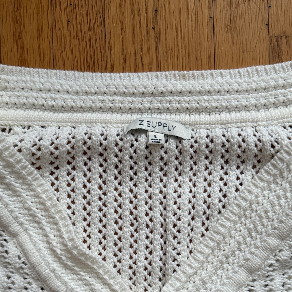 Z Supply Kiami White Crochet Sweater (L) - Picture 5 of 9